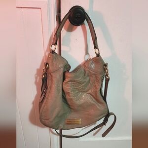 Marc by Marc Jacobs Beige Textured Leather Classic Q Hillier Hobo